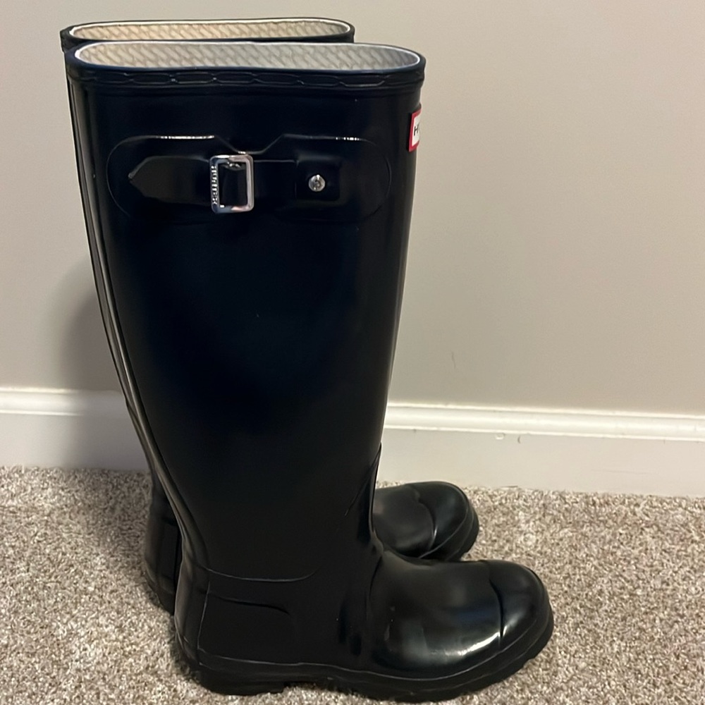 HUNTER rain boot black glossy
